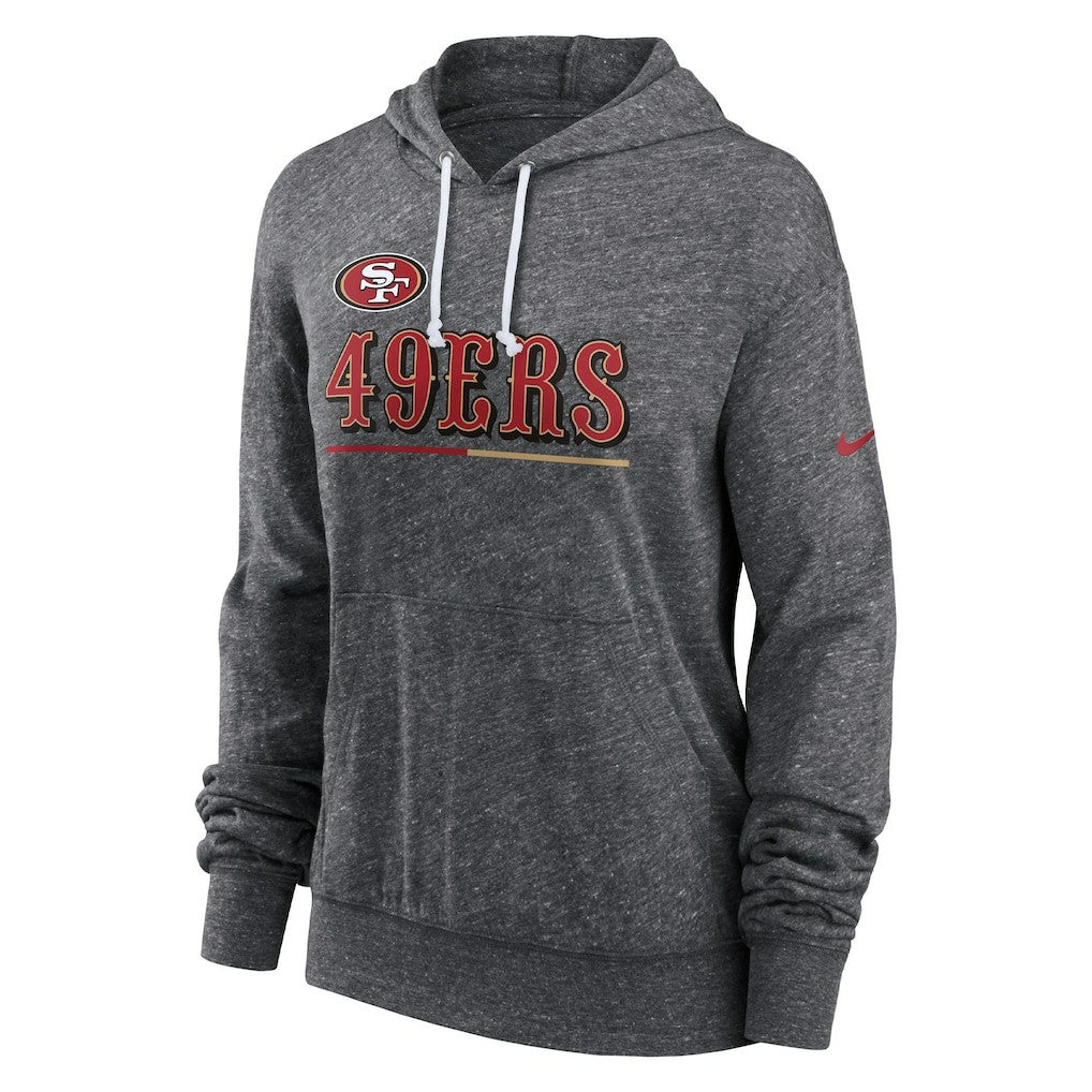 Nike San Francisco 49ers Women's Team Spirit Gym Vintage Lightweight Hoodie Top Heather Charcoal