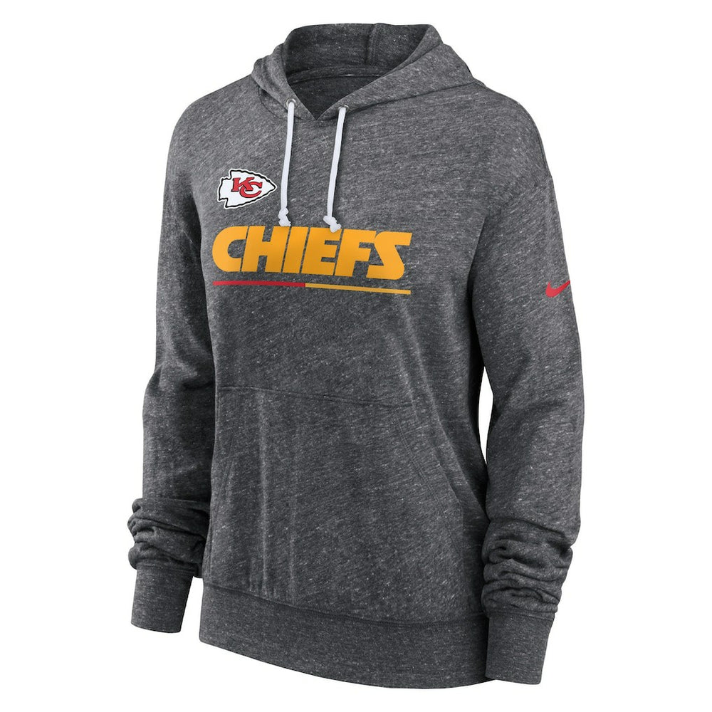Nike Kansas City Chiefs Women's Team Spirit Gym Vintage Lightweight Hoodie Top Heather Charcoal