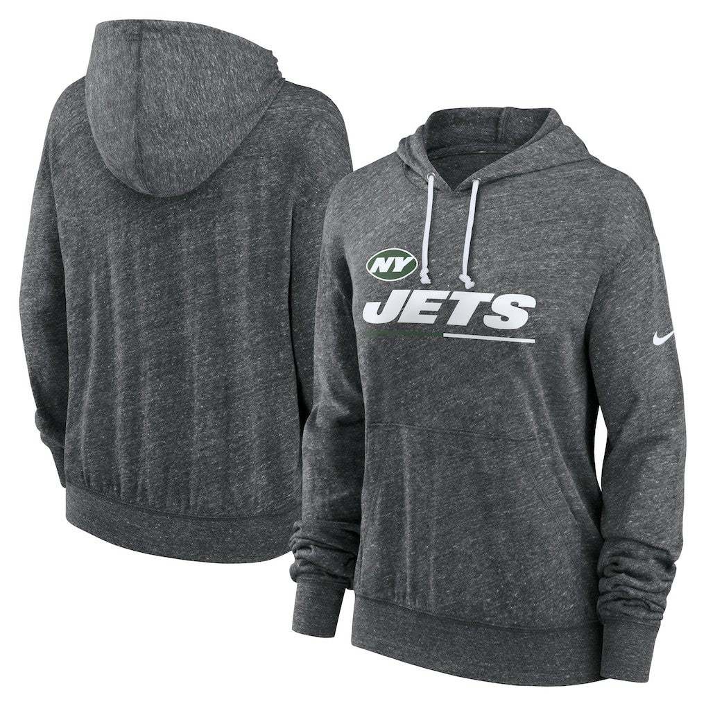 Nike New York Jets Women's Team Spirit Gym Vintage Lightweight Hoodie Top Heather Charcoal