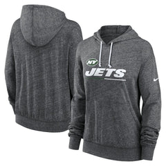 Nike New York Jets Women's Team Spirit Gym Vintage Lightweight Hoodie Top Heather Charcoal