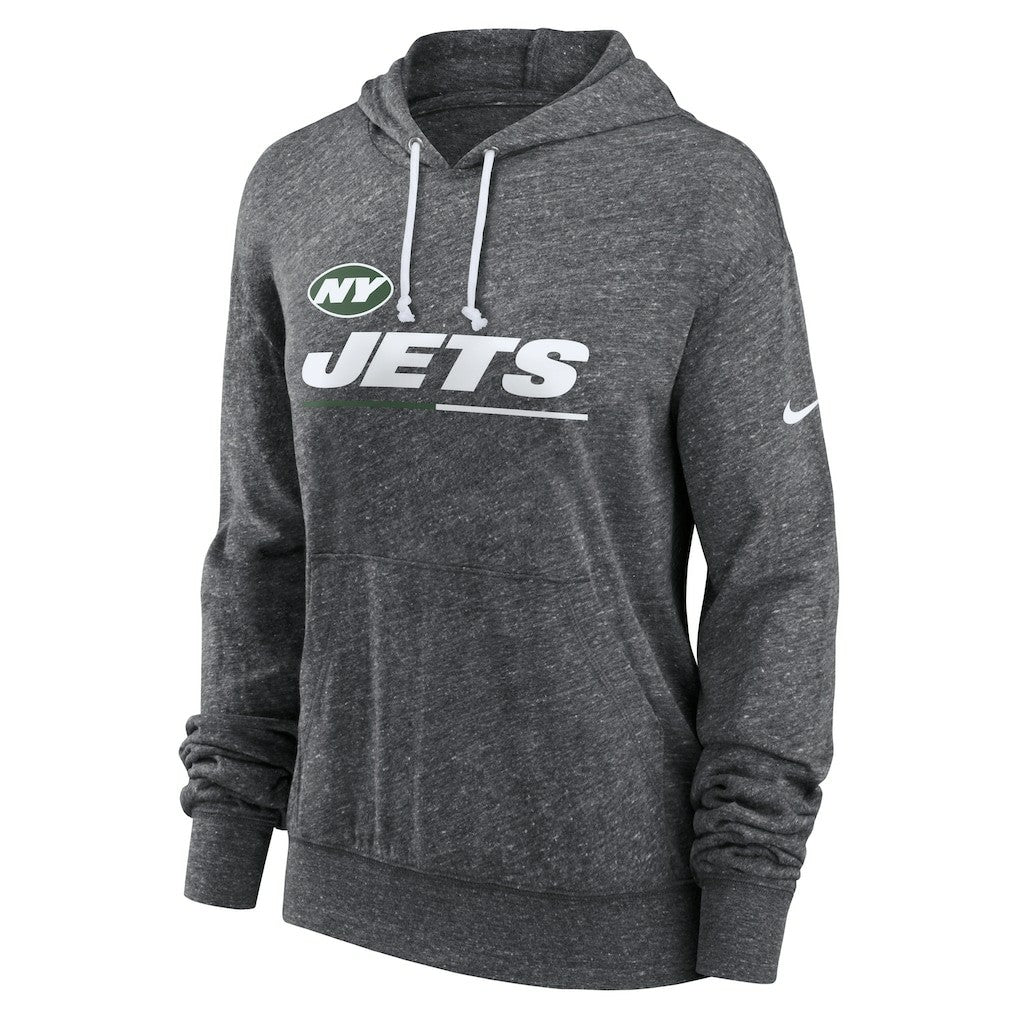Nike New York Jets Women's Team Spirit Gym Vintage Lightweight Hoodie Top Heather Charcoal