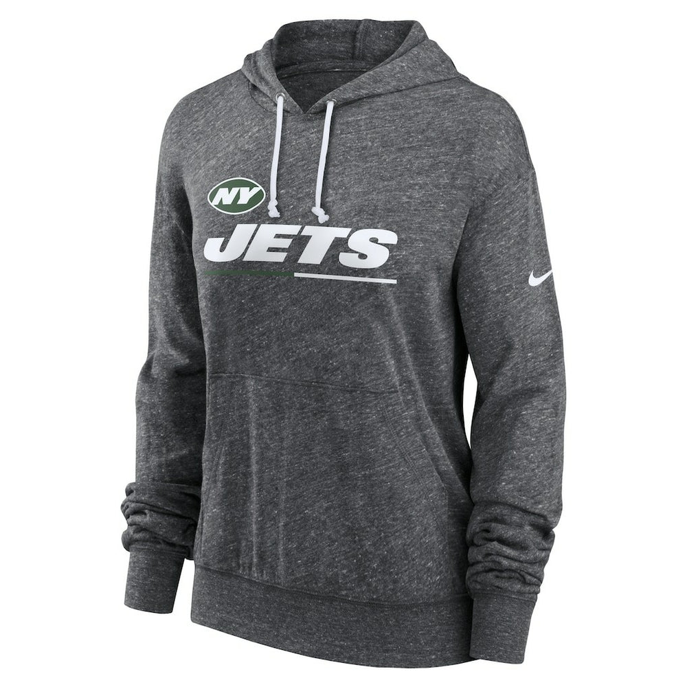 Nike New York Jets Women's Team Spirit Gym Vintage Lightweight Hoodie Top Heather Charcoal