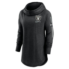 Nike Las Vegas Raiders Women's Minimal Statement Lightweight Raglan Funnel Neck Pullover Hoodie Black
