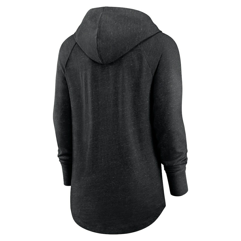 Nike Las Vegas Raiders Women's Minimal Statement Lightweight Raglan Funnel Neck Pullover Hoodie Black