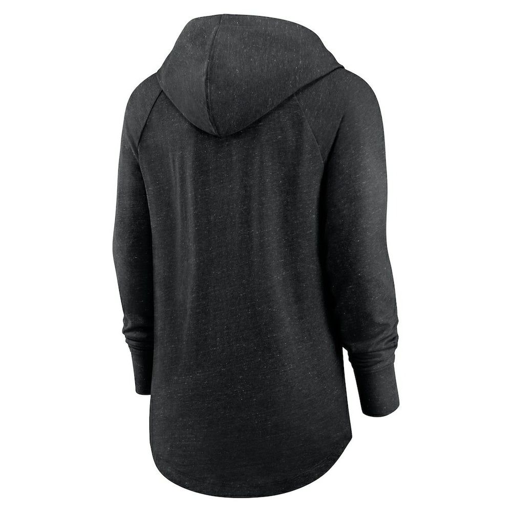 Nike Las Vegas Raiders Women's Minimal Statement Lightweight Raglan Funnel Neck Pullover Hoodie Black