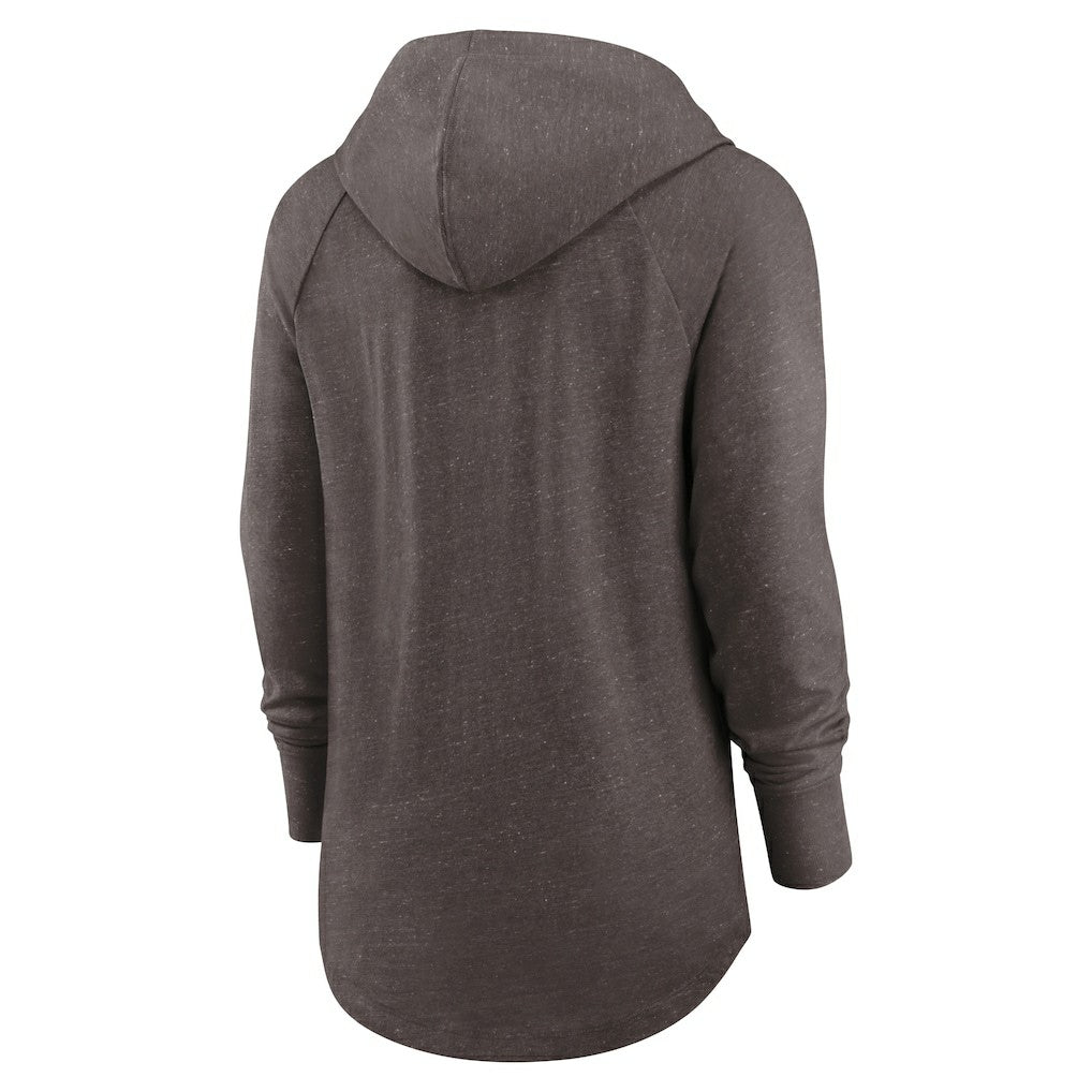 Nike Cleveland Browns Women's Minimal Statement Lightweight Raglan Funnel Neck Pullover Hoodie Brown