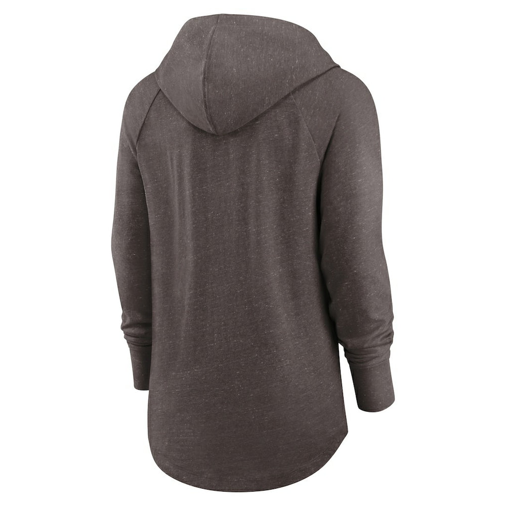 Nike Cleveland Browns Women's Minimal Statement Lightweight Raglan Funnel Neck Pullover Hoodie Brown