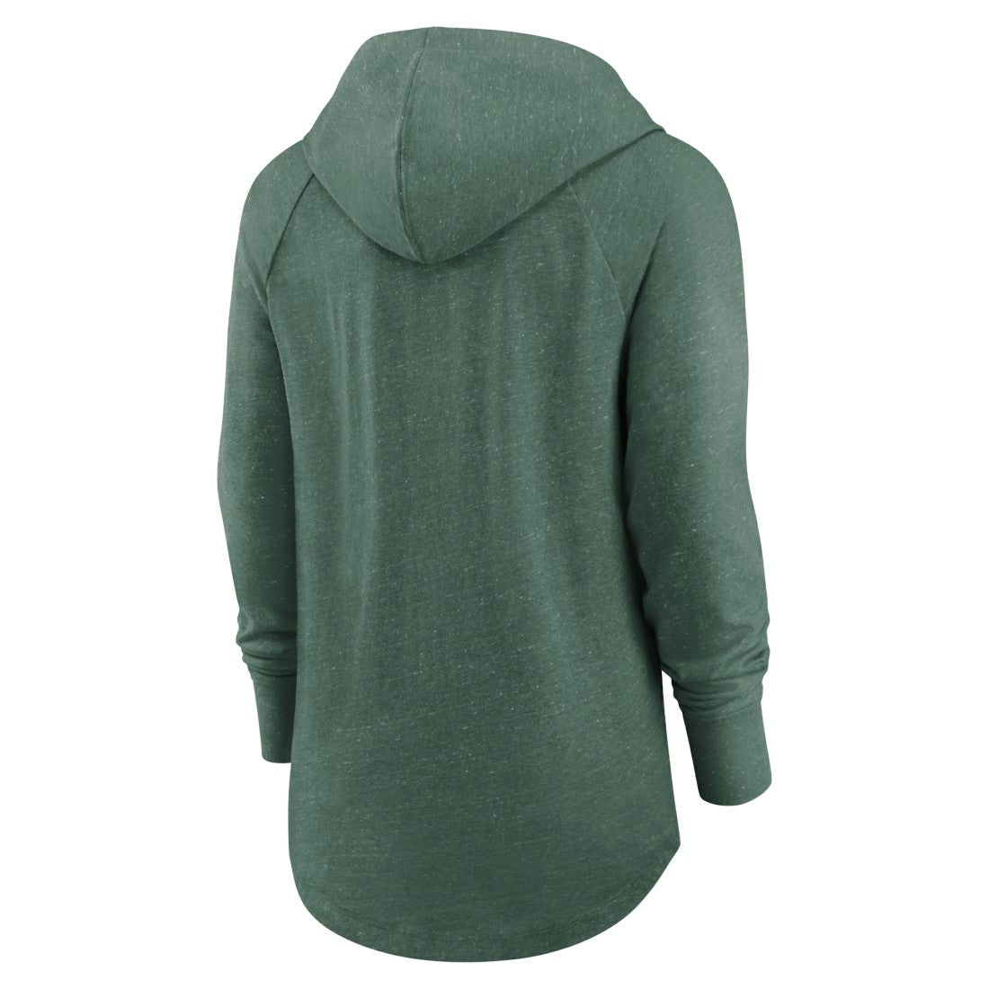 Nike Green Bay Packers Women's Minimal Statement Lightweight Raglan Funnel Neck Pullover Hoodie Heather Green