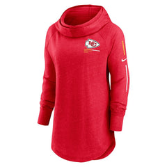 Nike Kansas City Chiefs Women's Minimal Statement Lightweight Raglan Funnel Neck Pullover Hoodie Red