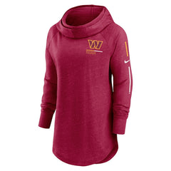 Nike Washington Commanders Women's Minimal Statement Lightweight Raglan Funnel Neck Pullover Hoodie Burgundy