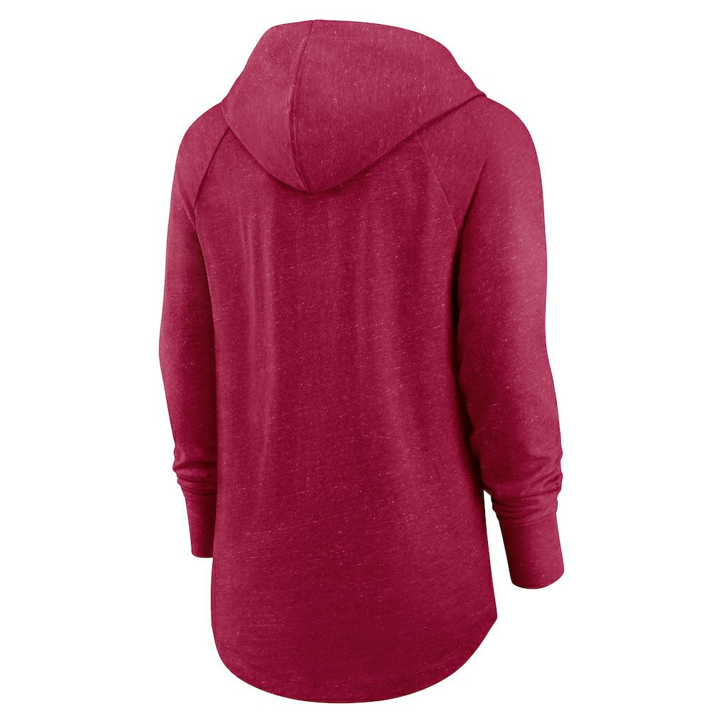 Nike Washington Commanders Women's Minimal Statement Lightweight Raglan Funnel Neck Pullover Hoodie Burgundy