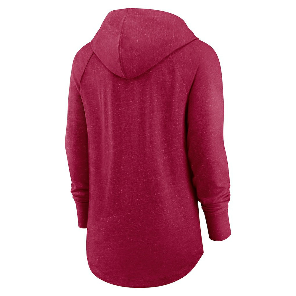 Nike Washington Commanders Women's Minimal Statement Lightweight Raglan Funnel Neck Pullover Hoodie Burgundy