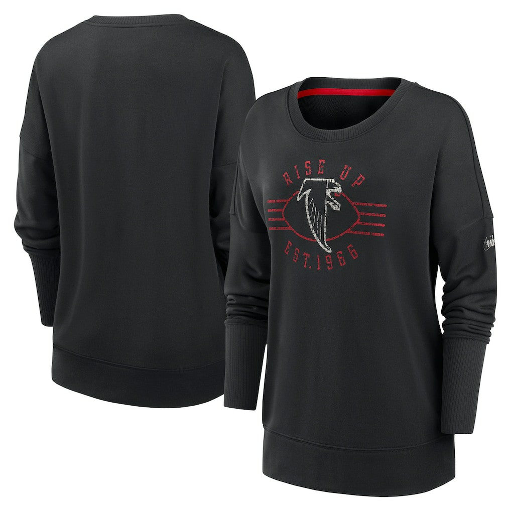 Nike Atlanta Falcons Women's Rewind Playback Icon Performance Pullover Sweatshirt Black