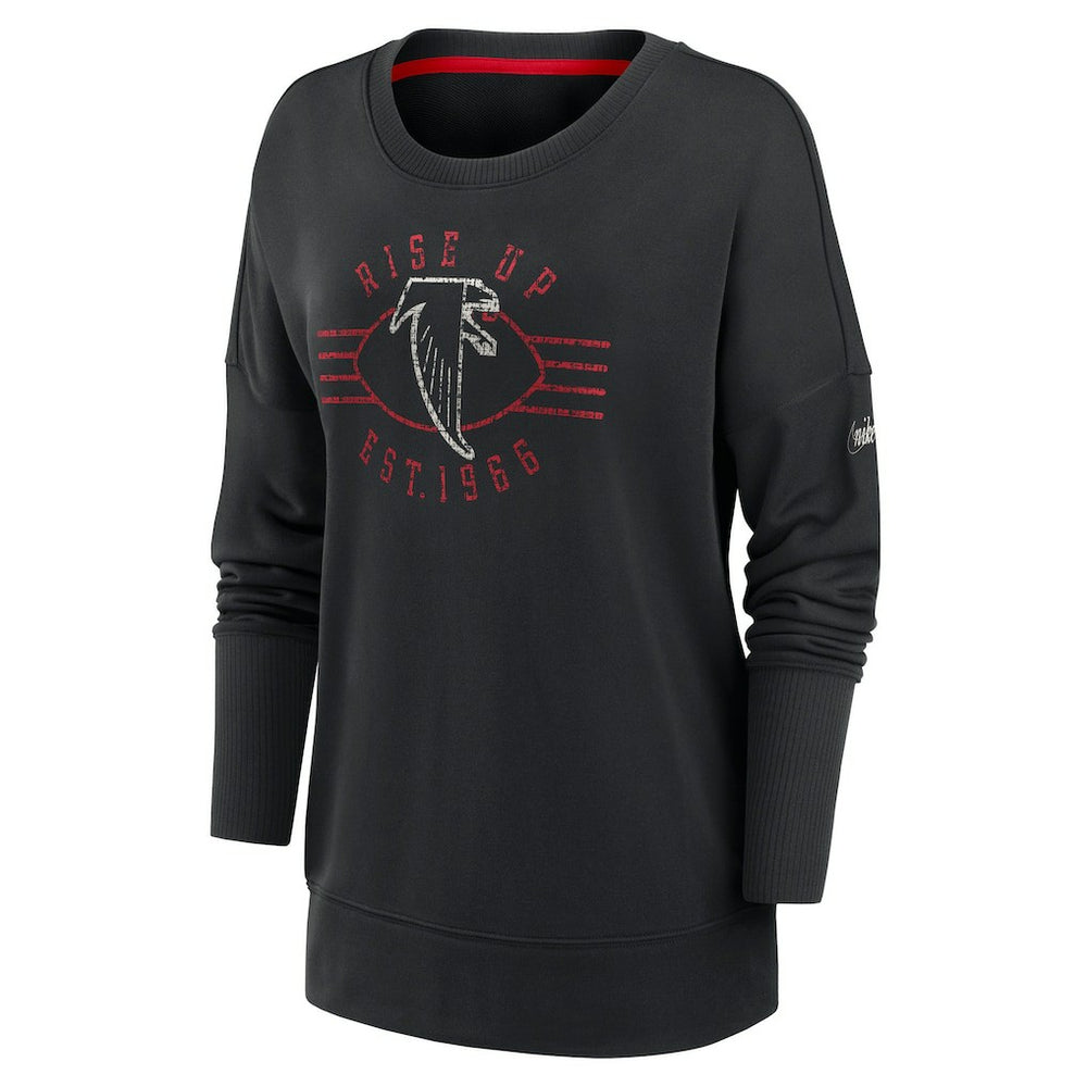 Nike Atlanta Falcons Women's Rewind Playback Icon Performance Pullover Sweatshirt Black