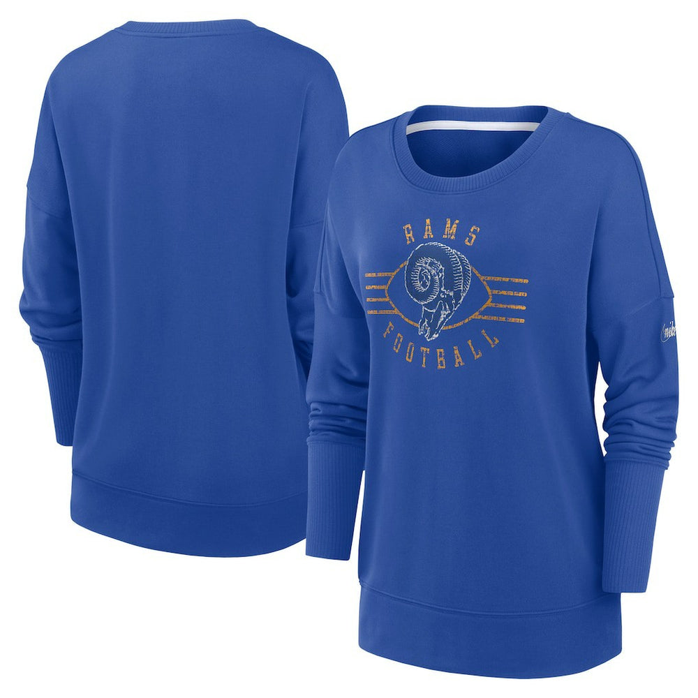 Nike Los Angeles Rams Women's Rewind Playback Icon Performance Pullover Sweatshirt Royal