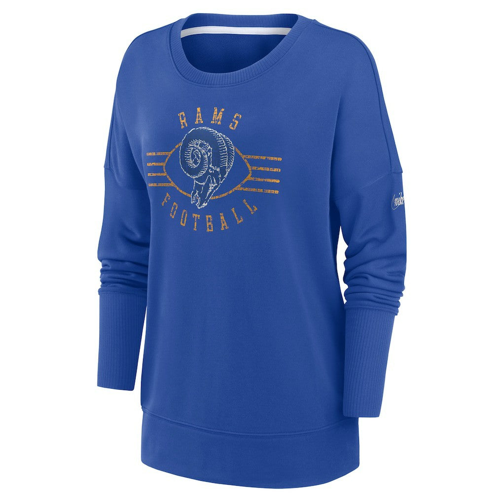 Nike Los Angeles Rams Women's Rewind Playback Icon Performance Pullover Sweatshirt Royal