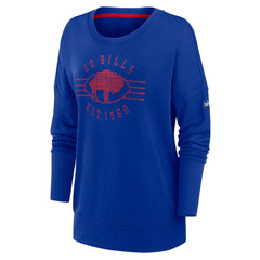 Nike Buffalo Bills Women's Rewind Playback Icon Performance Pullover Sweatshirt Royal