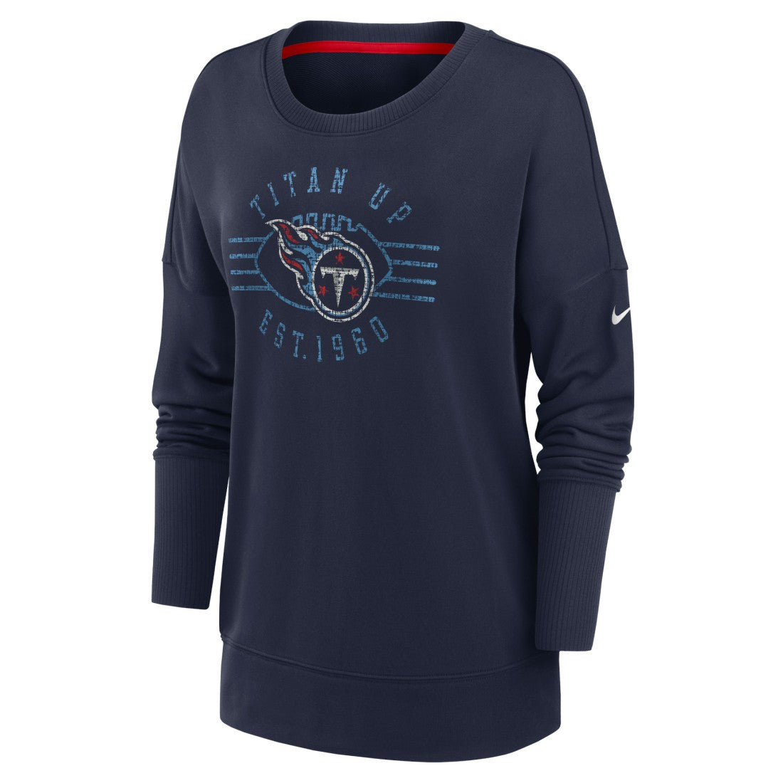 Nike Tennessee Titans Women's Rewind Playback Icon Performance Pullover Sweatshirt Navy