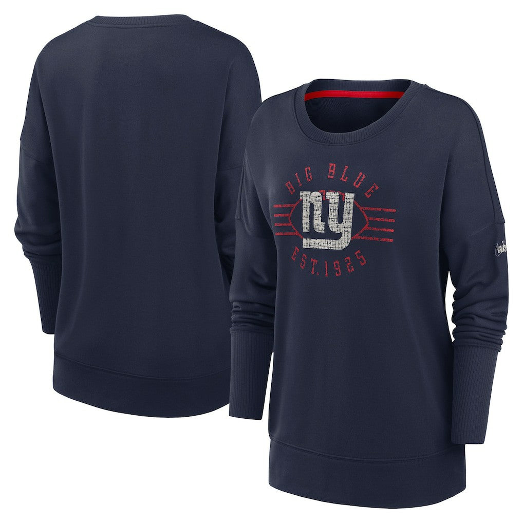 Nike New York Giants Women's Rewind Playback Icon Performance Pullover Sweatshirt Navy