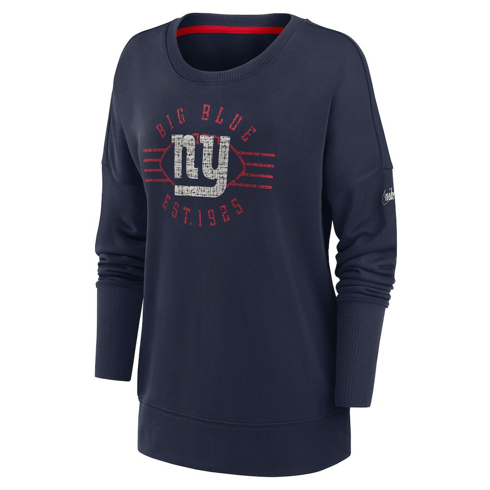 Nike New York Giants Women's Rewind Playback Icon Performance Pullover Sweatshirt Navy