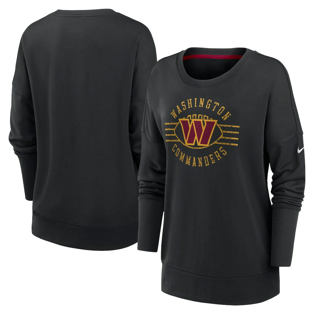 Nike Washington Commanders Women's Rewind Playback Icon Performance Pullover Sweatshirt Black