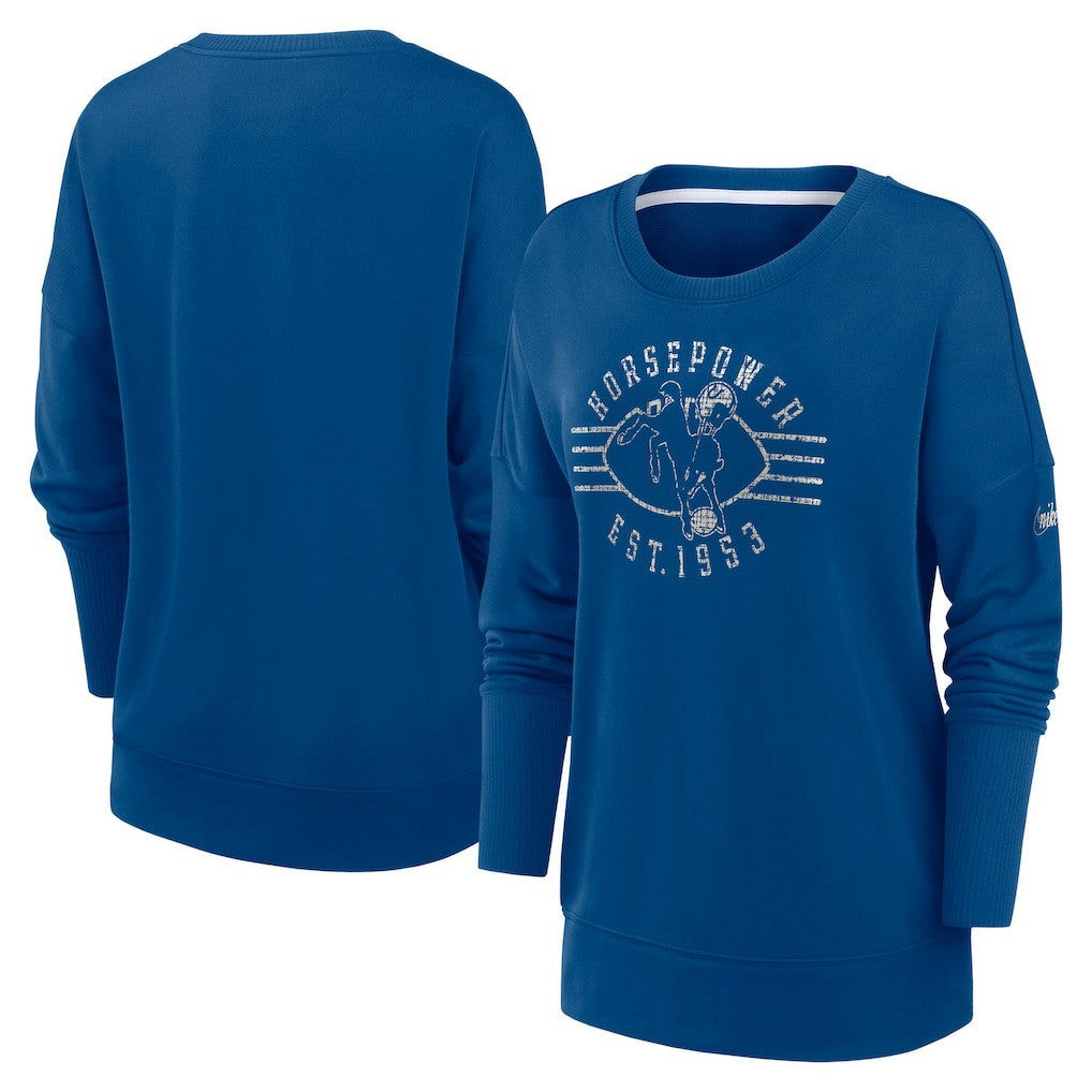 Nike Indianapolis Colts Women's Rewind Playback Icon Performance Pullover Sweatshirt Royal