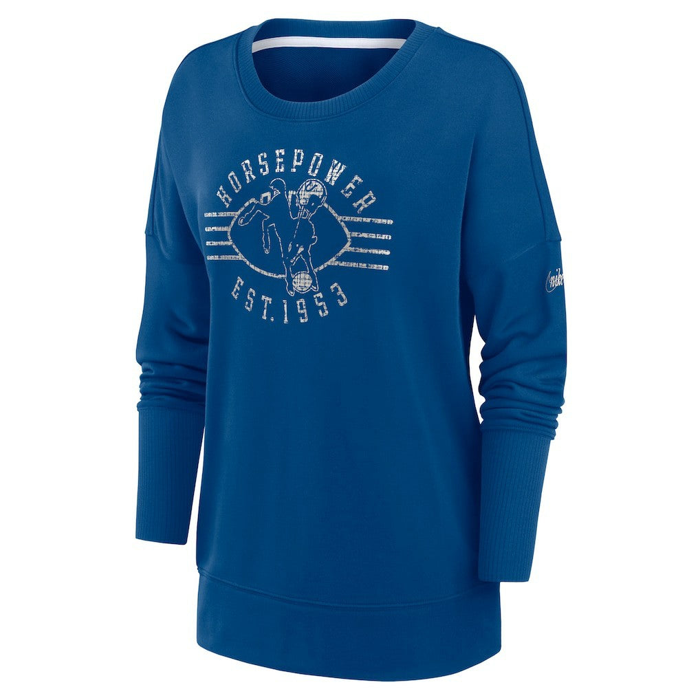 Nike Indianapolis Colts Women's Rewind Playback Icon Performance Pullover Sweatshirt Royal