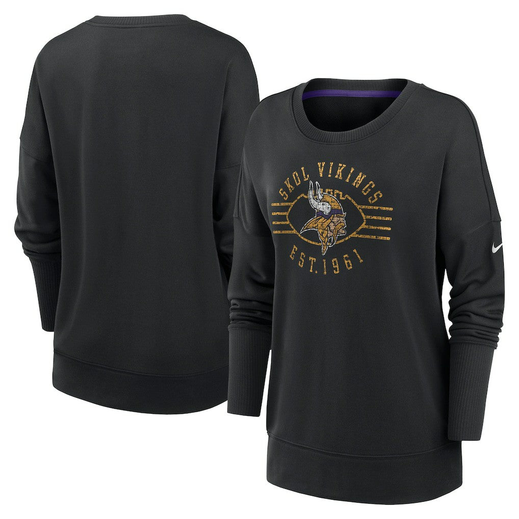 Nike Minnesota Vikings Women's Rewind Playback Icon Performance Pullover Sweatshirt Black
