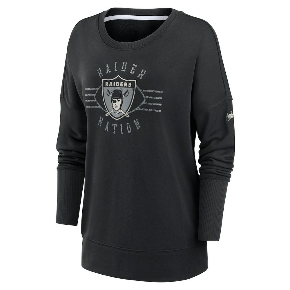 Nike Las Vegas Raiders Women's Rewind Playback Icon Performance Pullover Sweatshirt Black