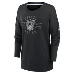 Nike Las Vegas Raiders Women's Rewind Playback Icon Performance Pullover Sweatshirt Black