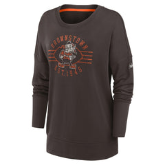 Nike Cleveland Browns Women's Rewind Playback Icon Performance Pullover Sweatshirt Brown