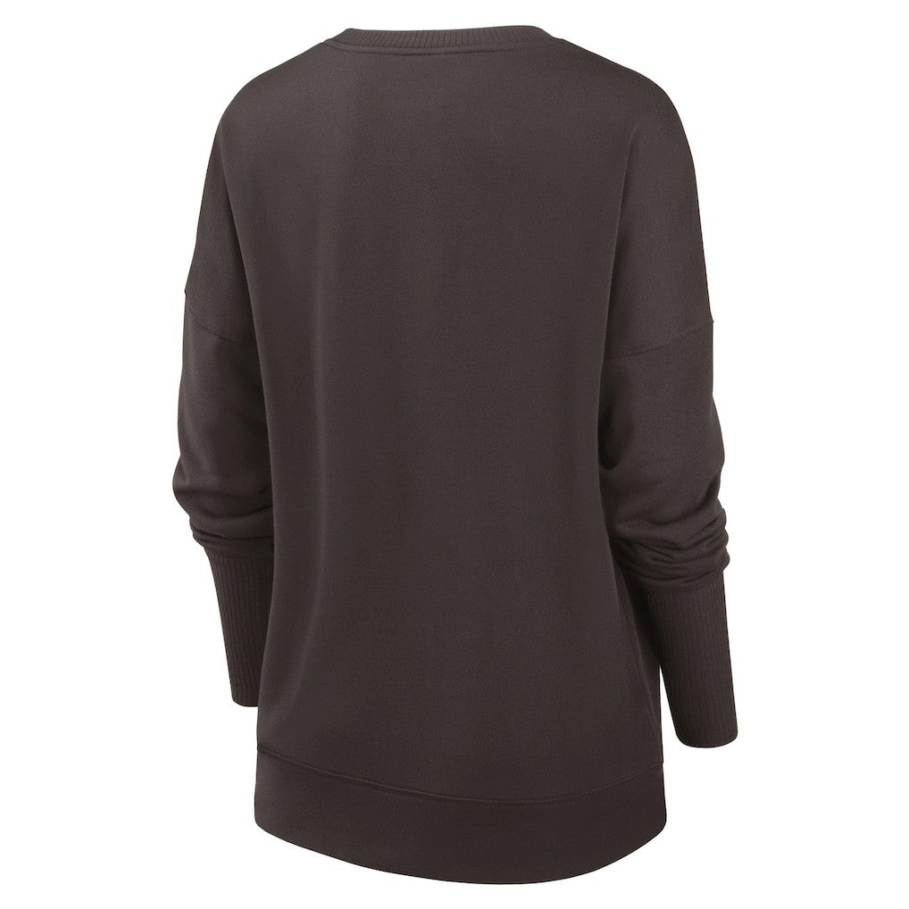 Nike Cleveland Browns Women's Rewind Playback Icon Performance Pullover Sweatshirt Brown