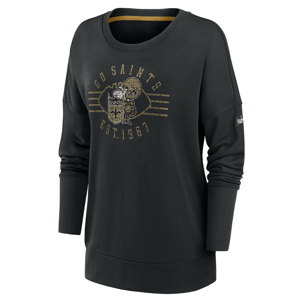 Nike New Orleans Saints Women's Rewind Playback Icon Performance Pullover Sweatshirt Black