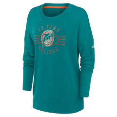 Nike Miami Dolphins Women's Rewind Playback Icon Performance Pullover Sweatshirt Aqua