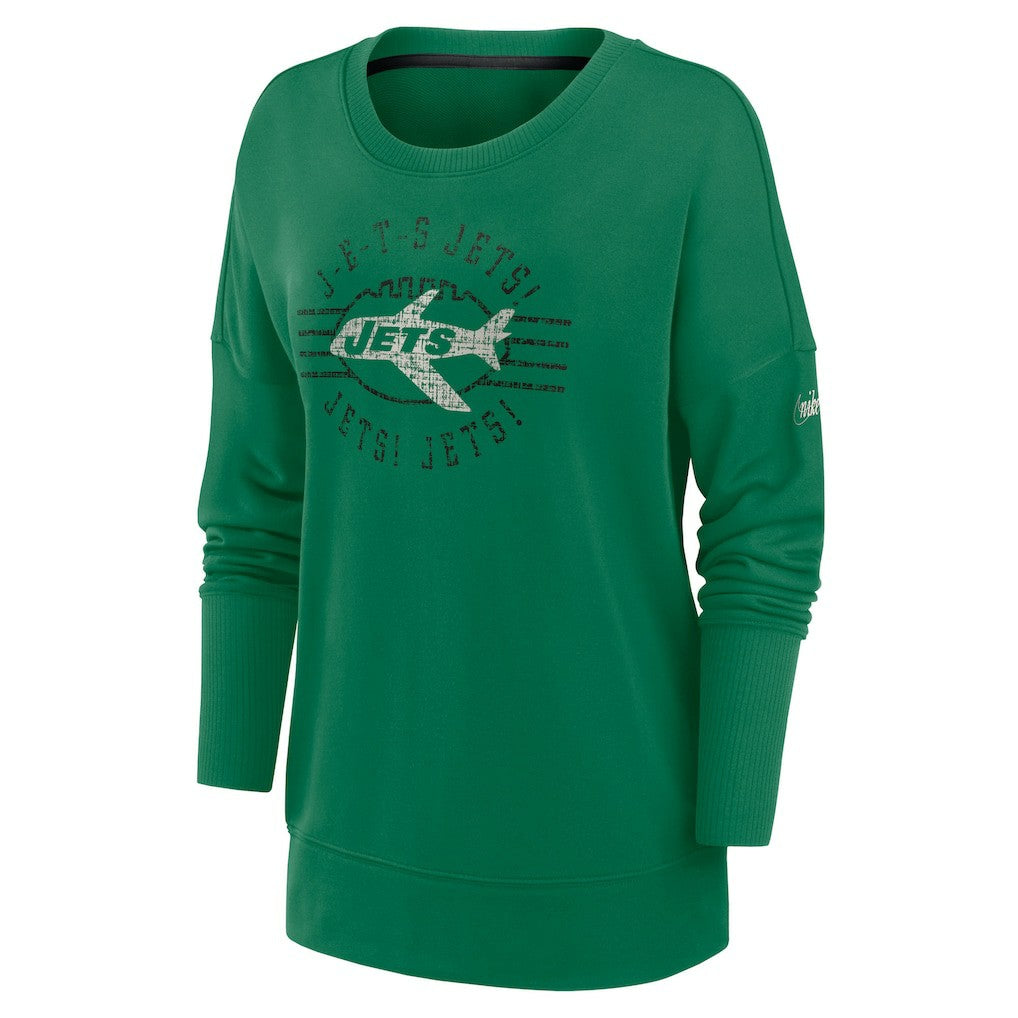 Nike New York Jets Women's Rewind Playback Icon Performance Pullover Sweatshirt Green