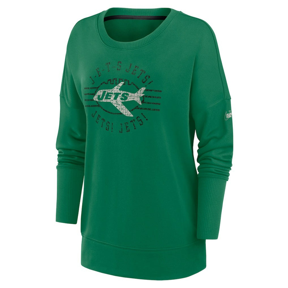 Nike New York Jets Women's Rewind Playback Icon Performance Pullover Sweatshirt Green