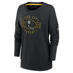 Nike Pittsburgh Steelers Women's Rewind Playback Icon Performance Pullover Sweatshirt Black