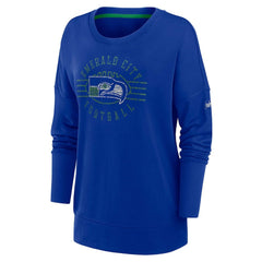 Nike Seattle Seahawks Women's Rewind Playback Icon Performance Pullover Sweatshirt Royal