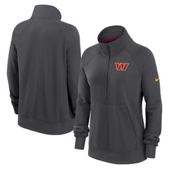 Nike Washington Commanders Women's Premium Raglan Performance Half-Zip Sweatshirt Charcoal