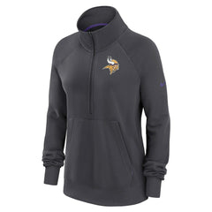 Nike Minnesota Vikings Women's Premium Raglan Performance Half-Zip Sweatshirt Charcoal