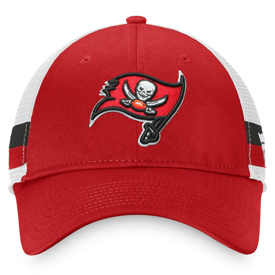 Fanatics Tampa Bay Buccaneers Iconic Team Stripe Trucker Snapback Hat Red/White
