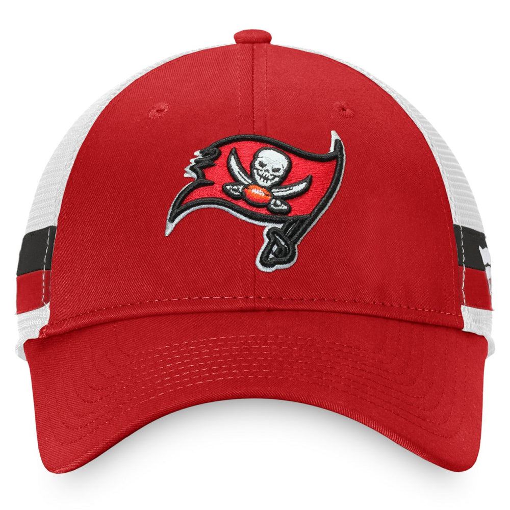 Fanatics Tampa Bay Buccaneers Iconic Team Stripe Trucker Snapback Hat Red/White
