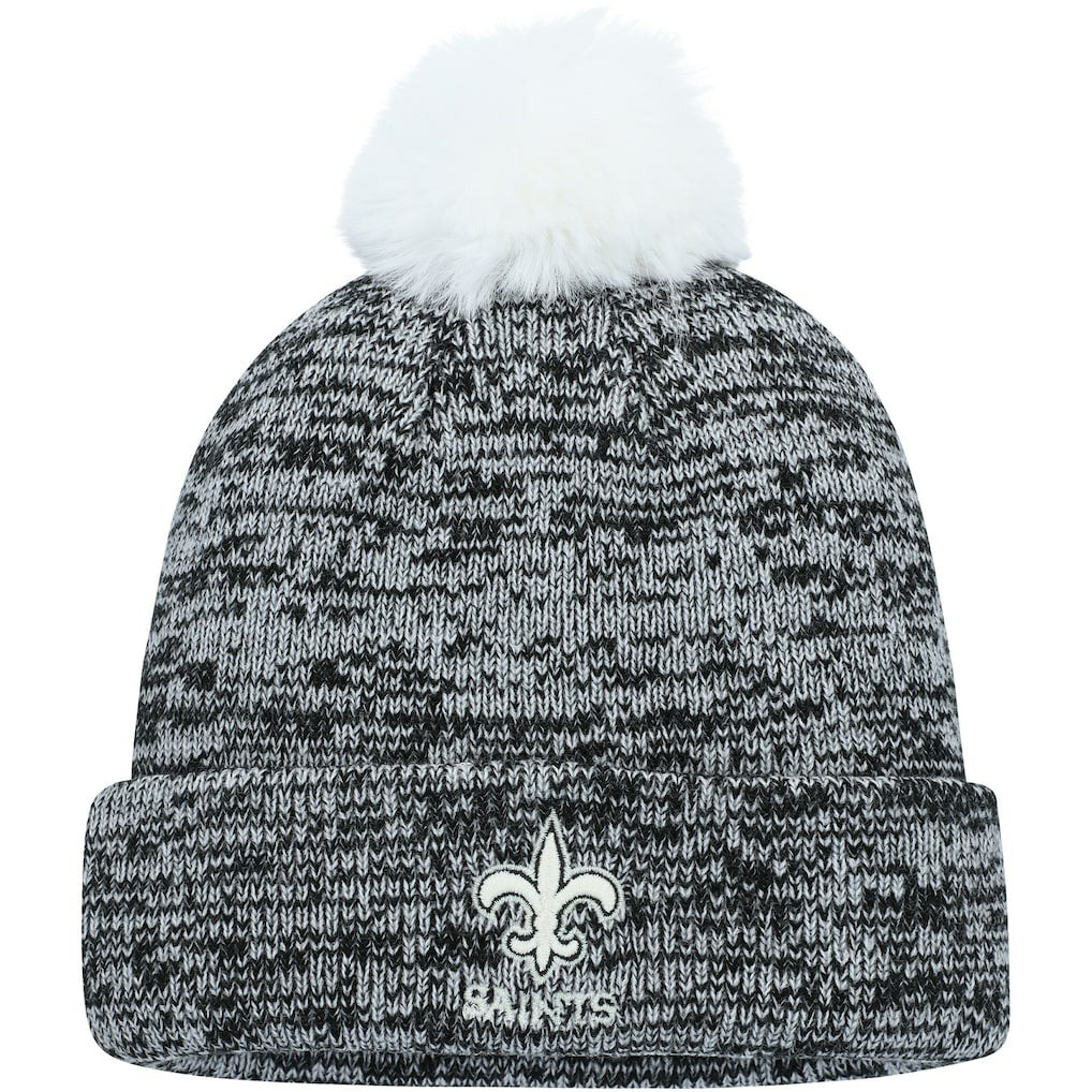 Fanatics New Orleans Saints Women's Iconic Cuffed Knit Hat with Pom Black