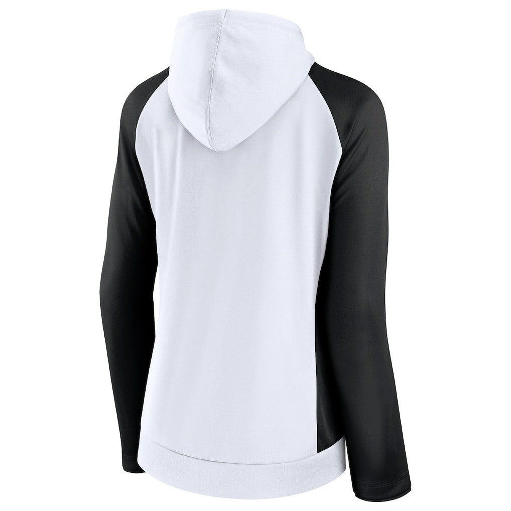 Fanatics New Orleans Saints Women's End Around Lightweight Raglan Full-Zip Hoodie Jacket White/Black
