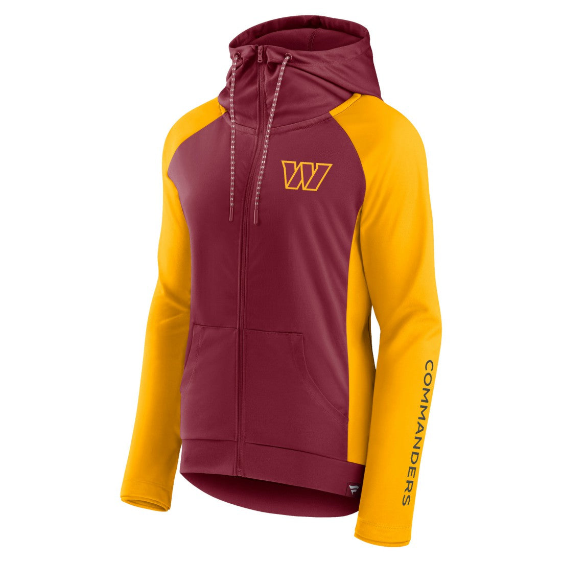 Fanatics Washington Commanders Women's End Around Lightweight Raglan Full-Zip Hoodie Jacket Burgundy/Gold
