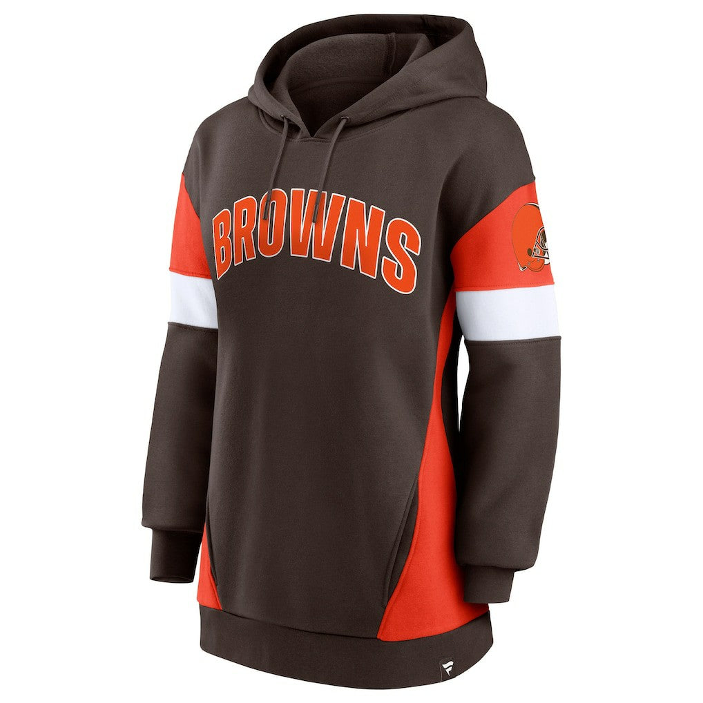 Fanatics Cleveland Browns Women's Lock It Down Pullover Hoodie Brown/Orange