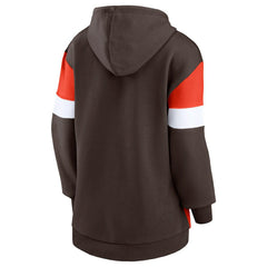 Fanatics Cleveland Browns Women's Lock It Down Pullover Hoodie Brown/Orange