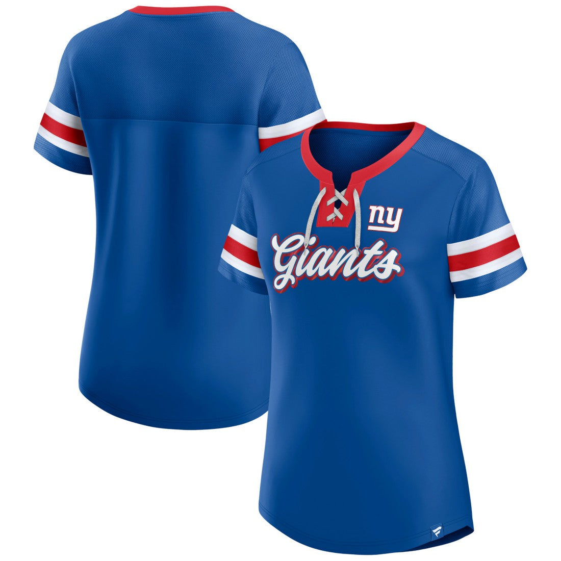 Fanatics New York Giants Women's Original State Lace-Up T-Shirt Royal