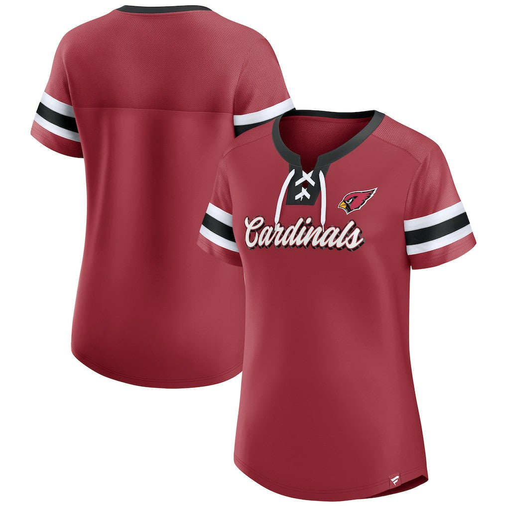 Fanatics Arizona Cardinals Women's Original State Lace-Up T-Shirt Cardinal