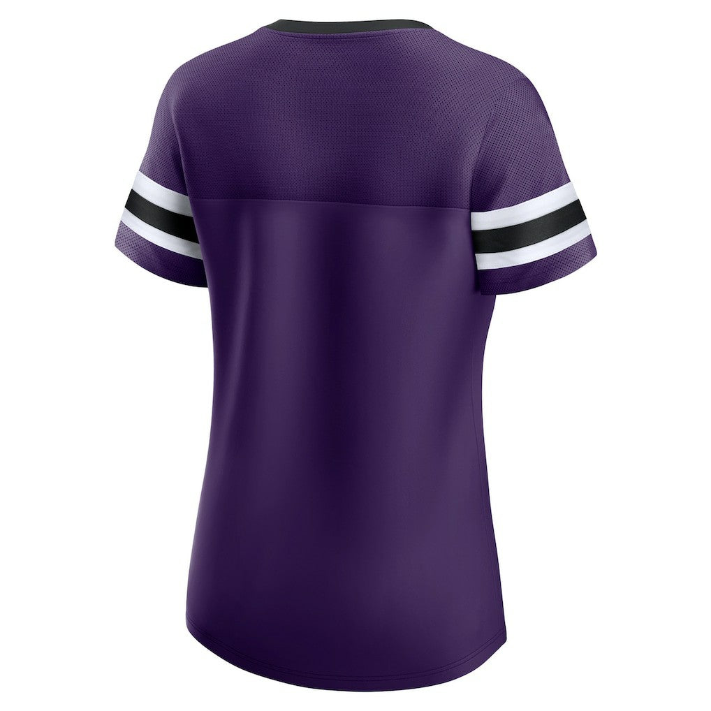 Fanatics Baltimore Ravens Women's Original State Lace-Up T-Shirt Purple